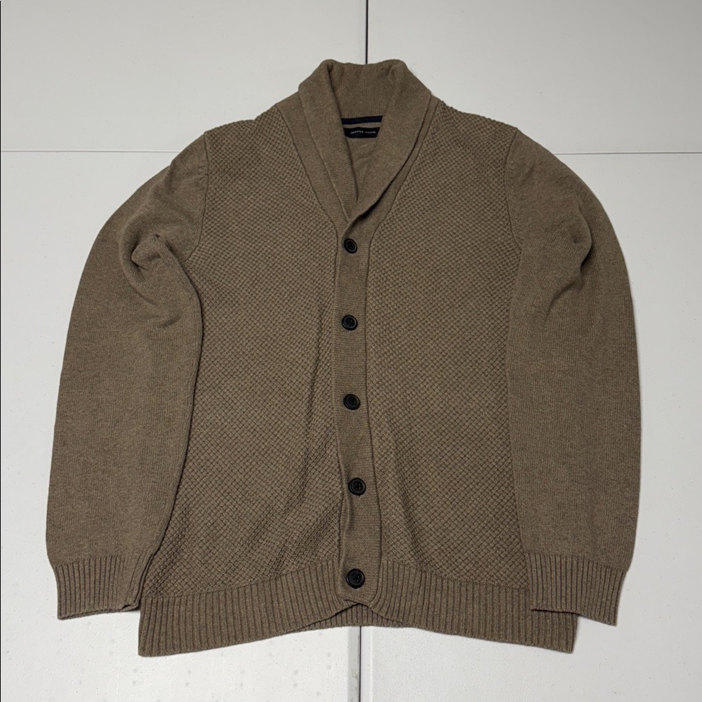Selected Homme Brown Shawl Collar Cardigan